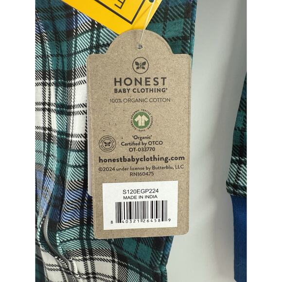 HonestBaby Sleep & Play Footed One-Piece Pajama Sleeper 100% Organic Cotton READ - Picture 5 of 15